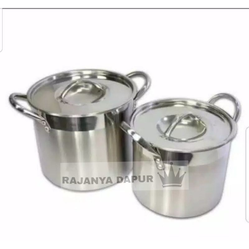 Panci stockpot stainless steel supra 8qt-12qt - panci stainless tebal supra 8/12qt