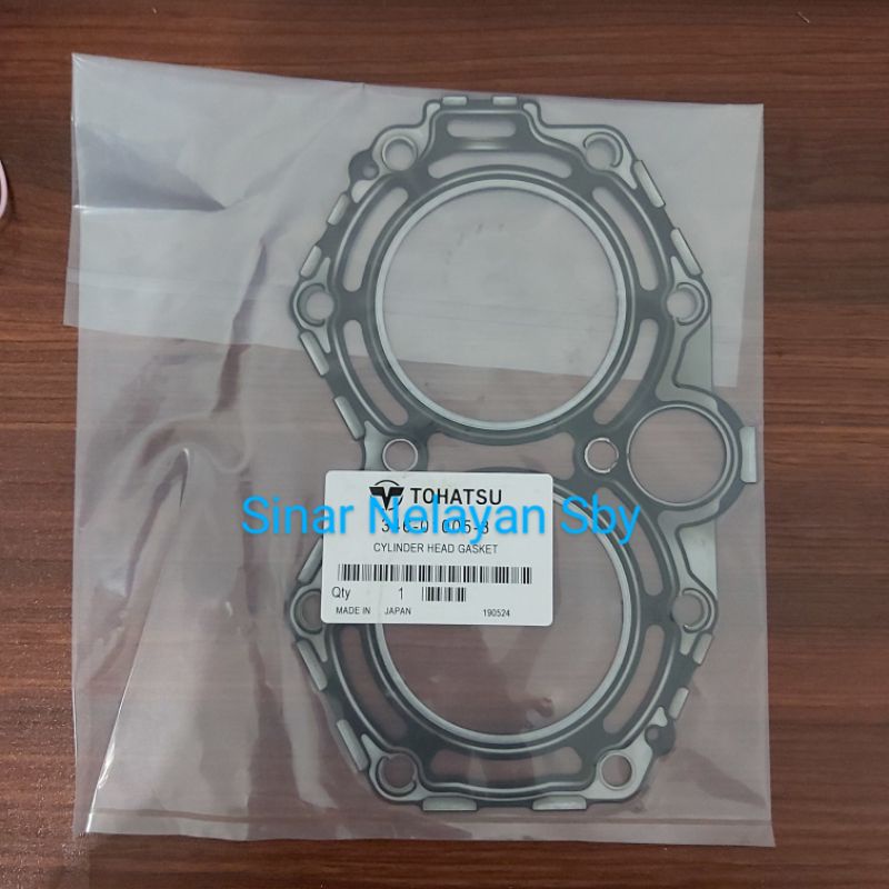 Gasket cylinder head mesin tempel Tohatsu 25pk 30pk. Asli