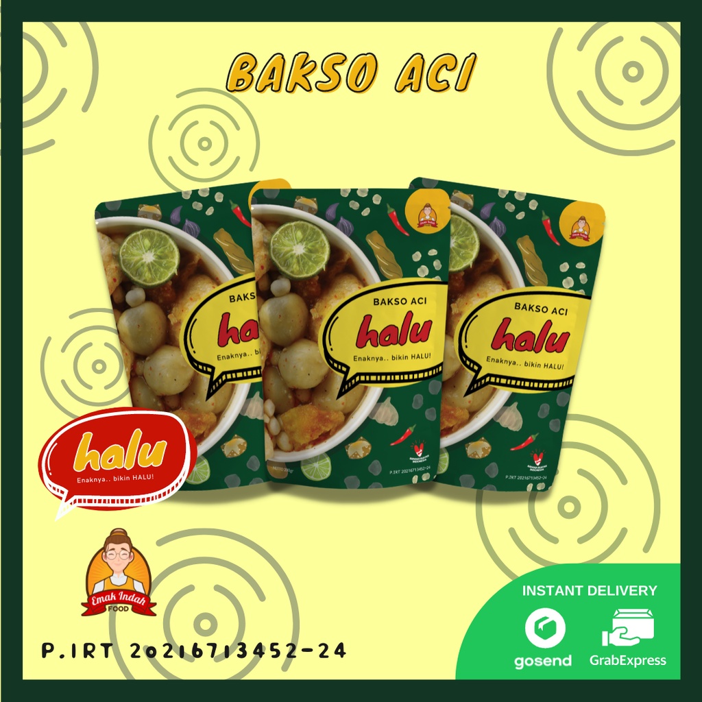 COMBO HALU! 3PC BASO ACI INSTANT HALU - BAKSO ACI HALU - EMAK INDAH FOOD