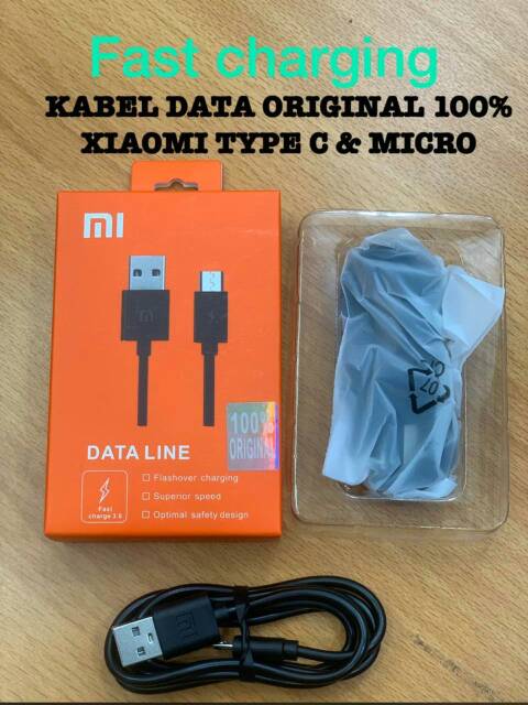 kabel data ori mi packing orange mirco (2A) tipe c (2A)