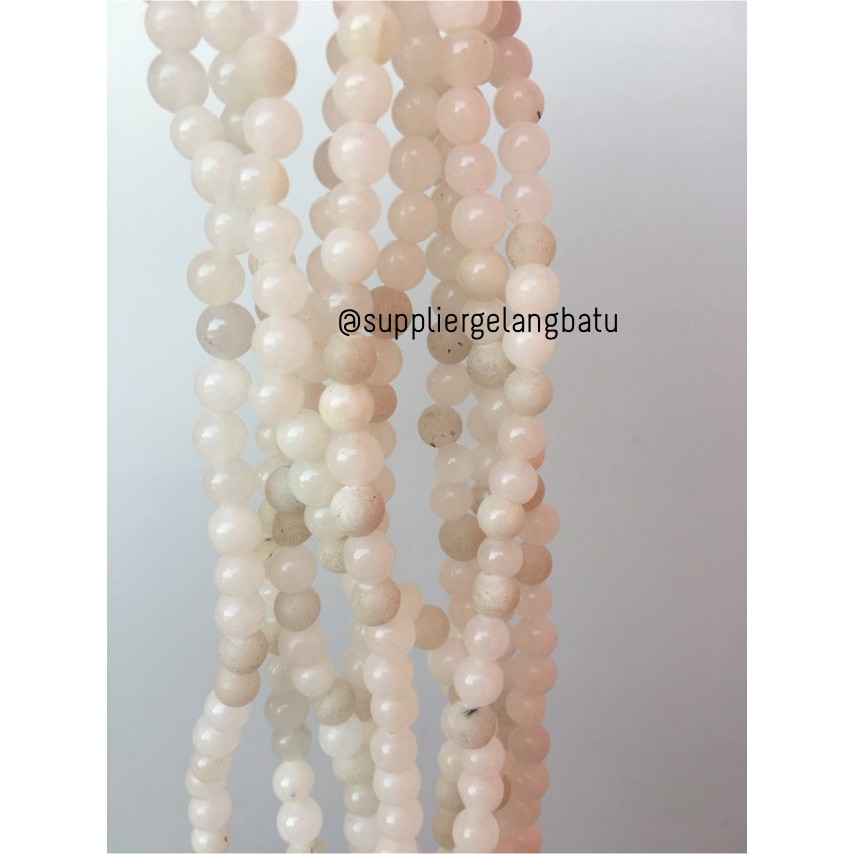 batu agate 6mm putih bening clear white akik aksesoris fashion olshop aksesoris beads craft grosir