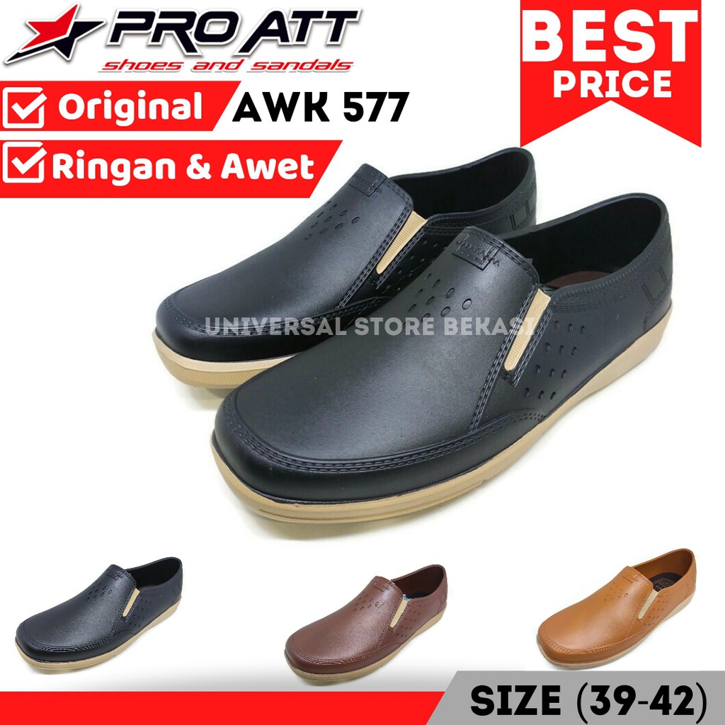 Sepatu Karet Pria Pro Att AWK Tahan Air Slip On Laki Empuk Tebal Anti Hujan