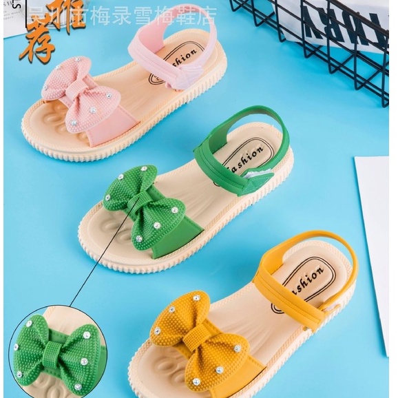 Sandal Anak Karet Jelly Import Pita Permata Glitter part 2 Import / Sandal Anak Perempuan Bahan Karet Model Lucu 2 - 9 Tahun Import