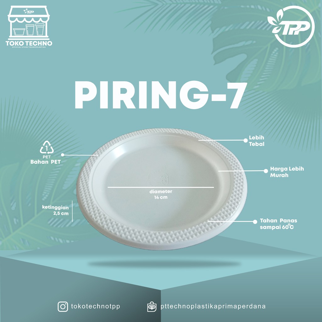 

Piring 7 inch Technoplastika isi @50pcs