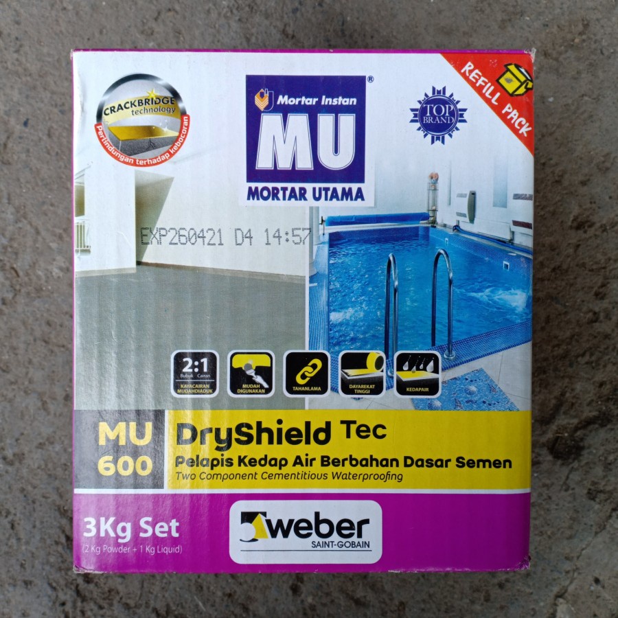 MU MORTAR UTAMA 600 pelapis kedap air berbahan dasar semen
