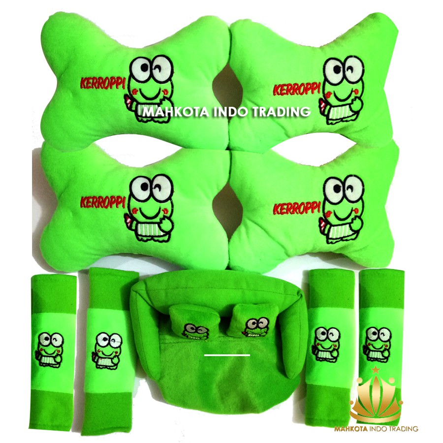 Bantal Jok Mobil KEROPI Set 9 PC / Bantal Leher Mobil KEROPPI 9 PC PROMO MURAH