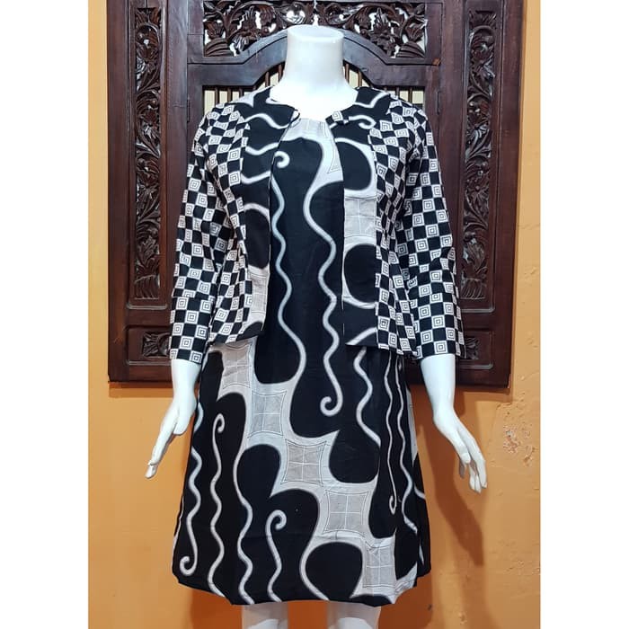 Atasan Dress Tunik Bolero Wanita Batik MOSA  Batik Pekalongan  DB01PMc Diskon