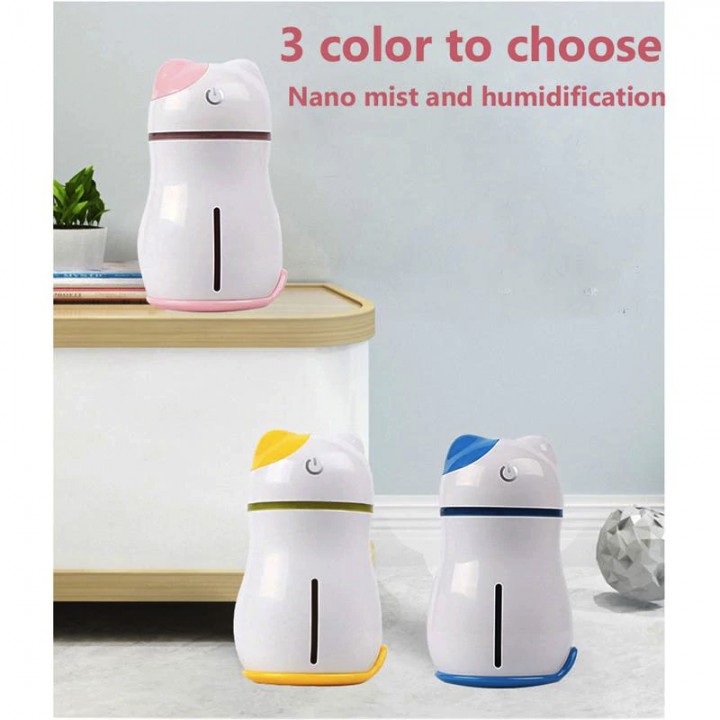 Adorable Lucky Cat 3 in 1 Mini Humidifier with LED Light Mini Fan 200ML