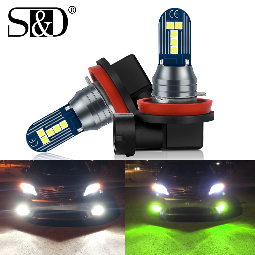 PREORDER 2Pcs H7 H8 H11 LED Green White H10 HB3 HB4 Led Fog Lights 9005 9006 LED Bulb Car Driving La