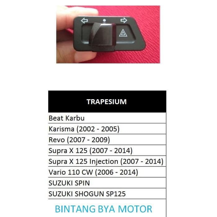 Saklar Sein Kiri Kanan + Hazard Universal Motor HONDA - Saklar sen + hazard 2 in 1 saklar hazard + sein IMPORT vario supra kharisma revo beat scoopy spacy genio cbr cb dll import tech