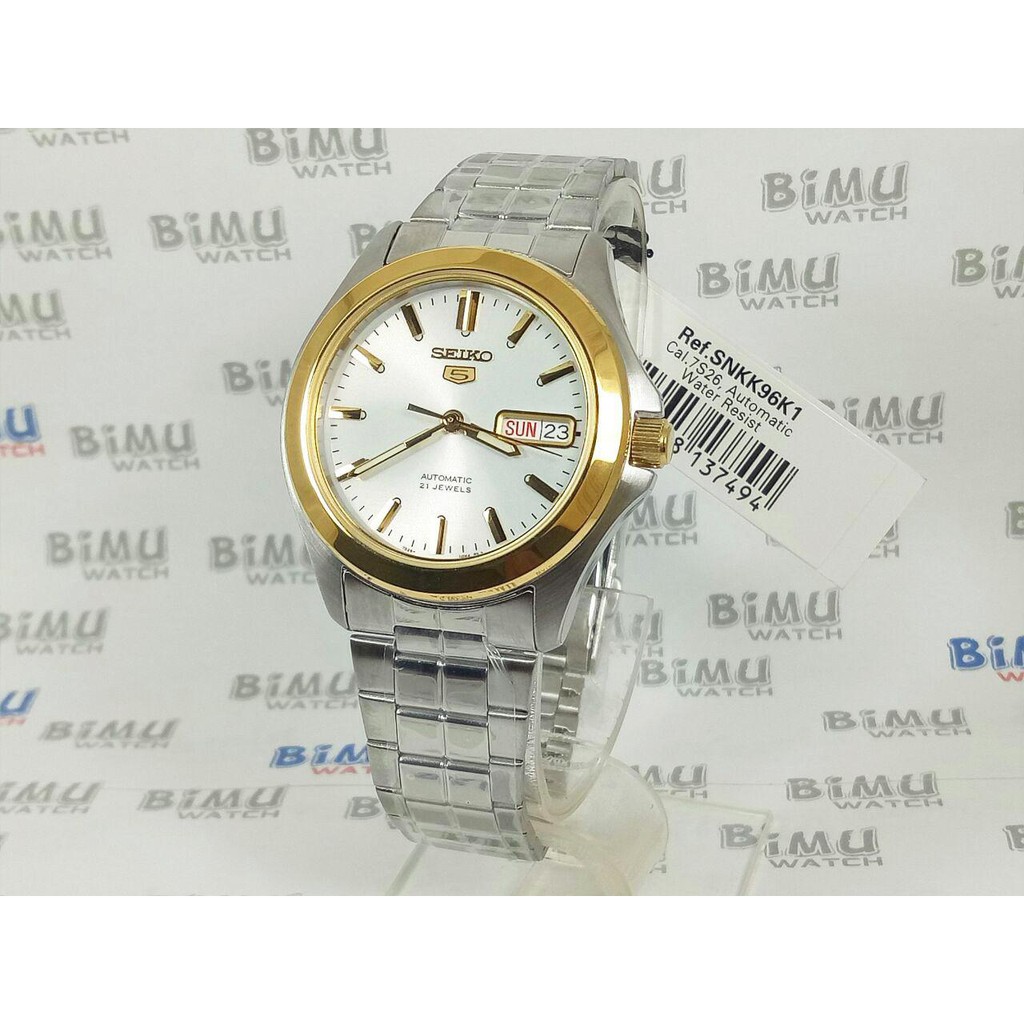 Seiko 5 SNKK96K1 Automatic Gold Tone Bezel | Jam Pria SNKK96