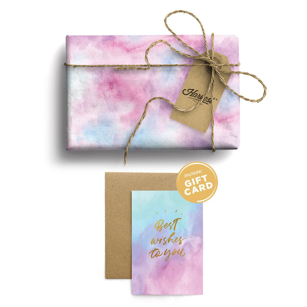 

Paket Kertas Kado & Kartu Harvest Tie Dye Gift Set - Purple