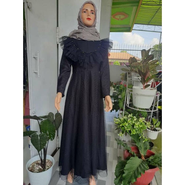 GAMIS TILE SABRINA MODEL RESLETING DEPAN ( FOTO 100% REALPICT) / GAMIS LEBARAN /GAMIS PESTA