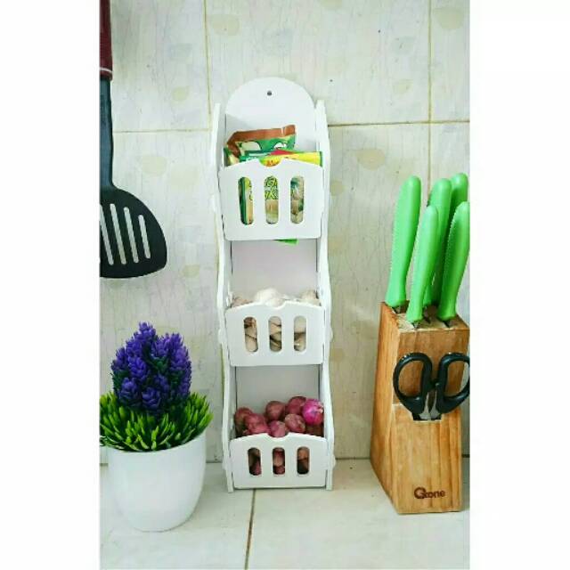 RAK BAWANG 3 SUSUN RAK KOSMETIK RACK SHABBY CHIC RAK GANTUNG MULTIFUNGSI