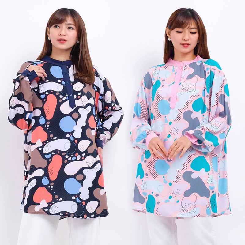 ARENA - Blouse Jumbo Wanita / Longshirt Tunik Motif