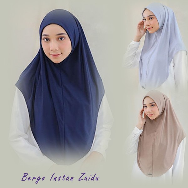 Jilbab Hijab Kerudung Segi Empat Segiempat Instan Instant Bergo Khimar Panjang Syari Polos Motif Jum