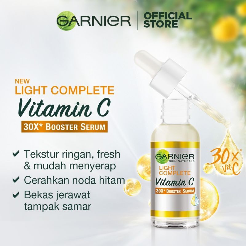 Garnier Light Complete Vitamin C 30x Booster Serum Skin Care ( Cepat Cerahkan Noda Hitam )