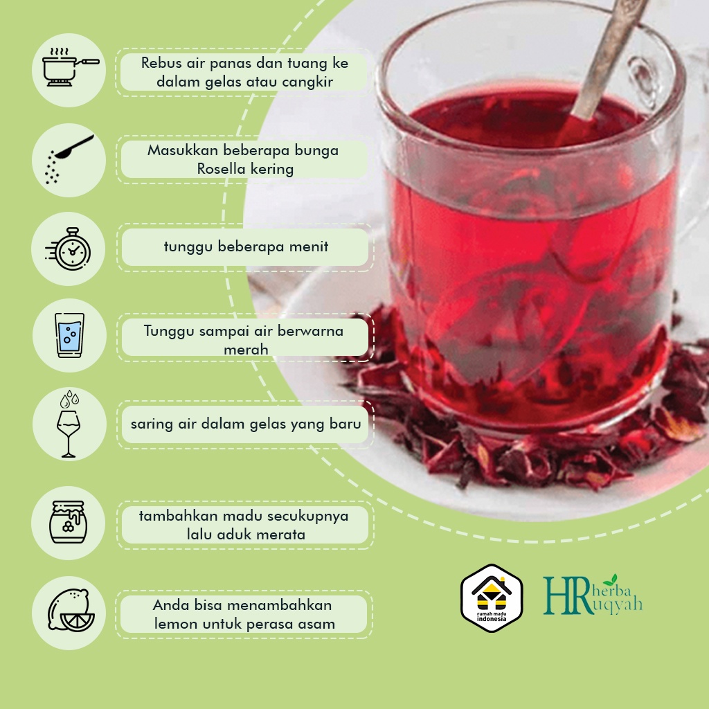 Teh Rosella Bunga Rosella Kering Teh Rosela Minuman Tradisional Rosella Tea Rosela Teh Rosella Merah Original Premium