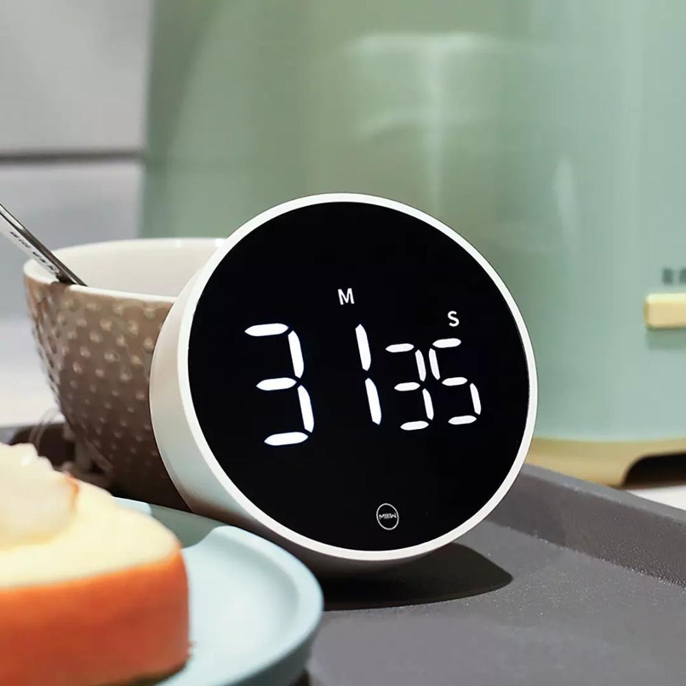 MIIIW Timer Masak Dapur Rotary Kitchen Alarm Magnetic LED Display