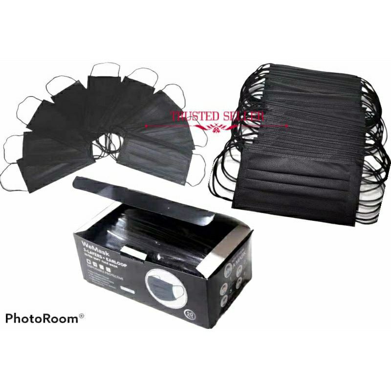 Masker hitam earloop we mask 50 pcs