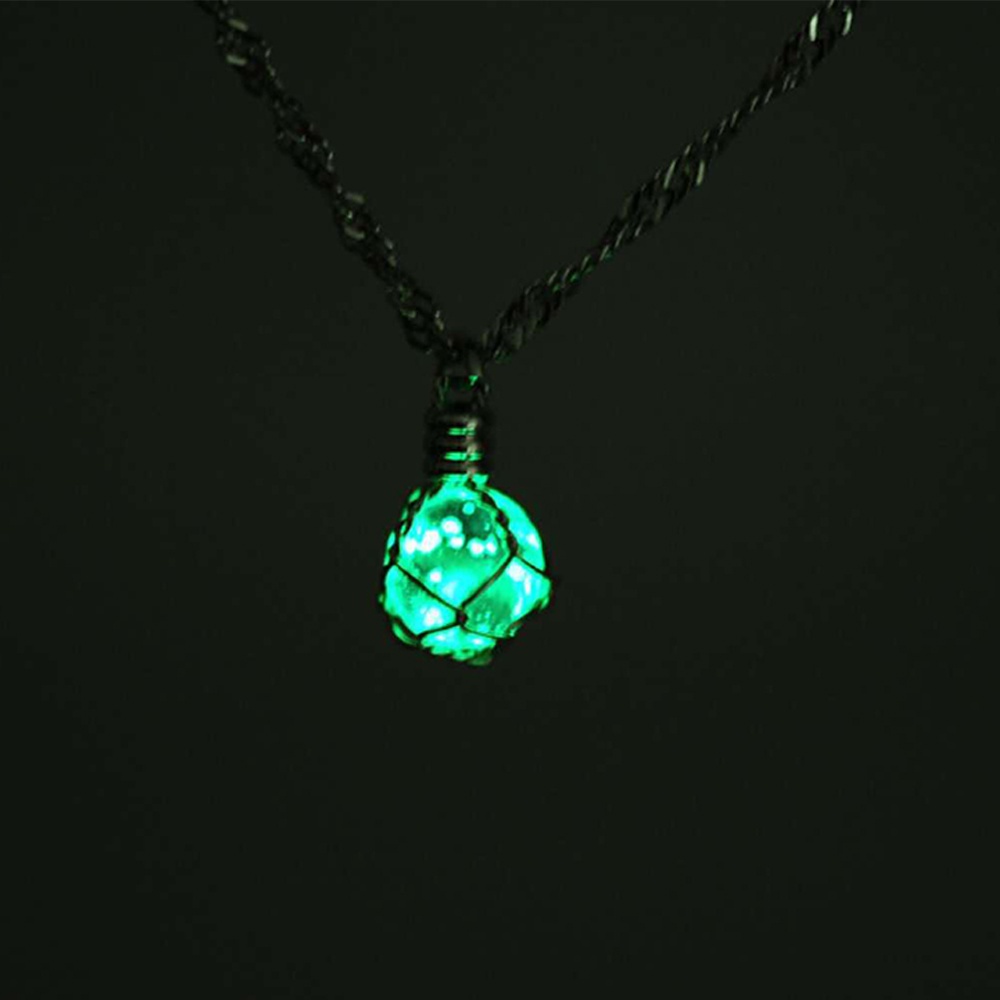 Needway  Fashion Ball Fancy Luminous Jewelry Pendant Glow In The Dark New Arrival Fairy Green&amp;Blue Lady‘s Necklace/Multicolor