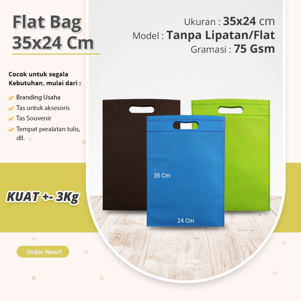

[GROSIR] TAS SPUNBOND OVAL PLONG PACKAGING MURAH UKURAN 35X24
