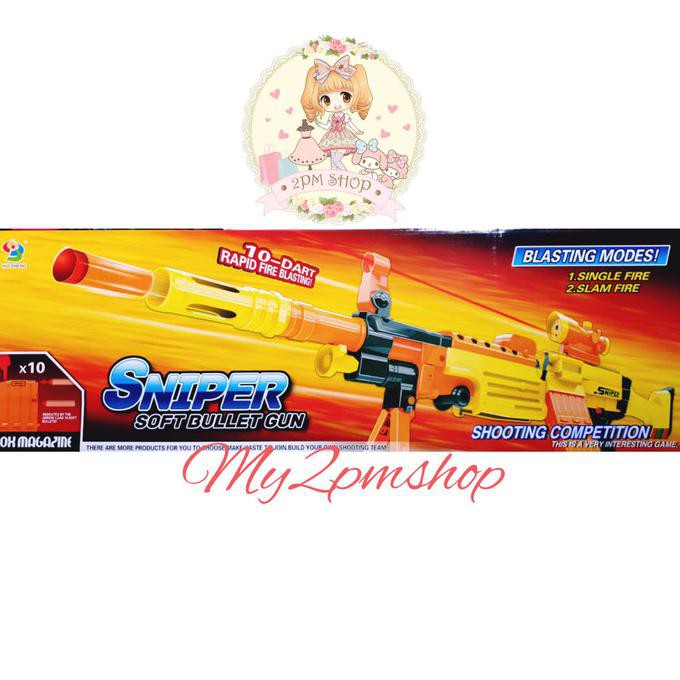 SNIPER SOFT BULLET GUN/PISTOL MAINAN MIRIP NERF SNIPER AUTO PELURU YL