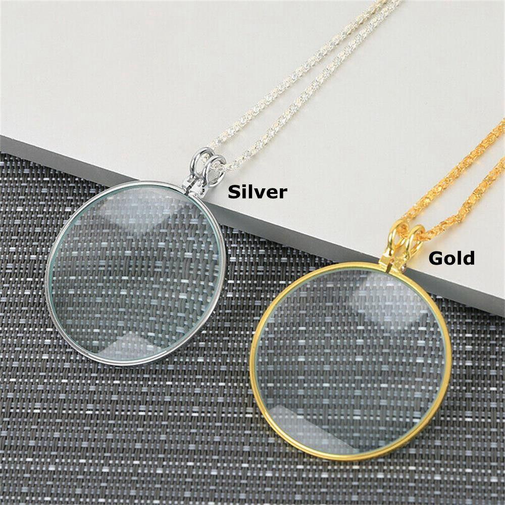 Suyo Kaca Pembesar Kalung Perhiasan Rantai Hias Liontin Kalung Magnifier Monocle Jewelry Loupe