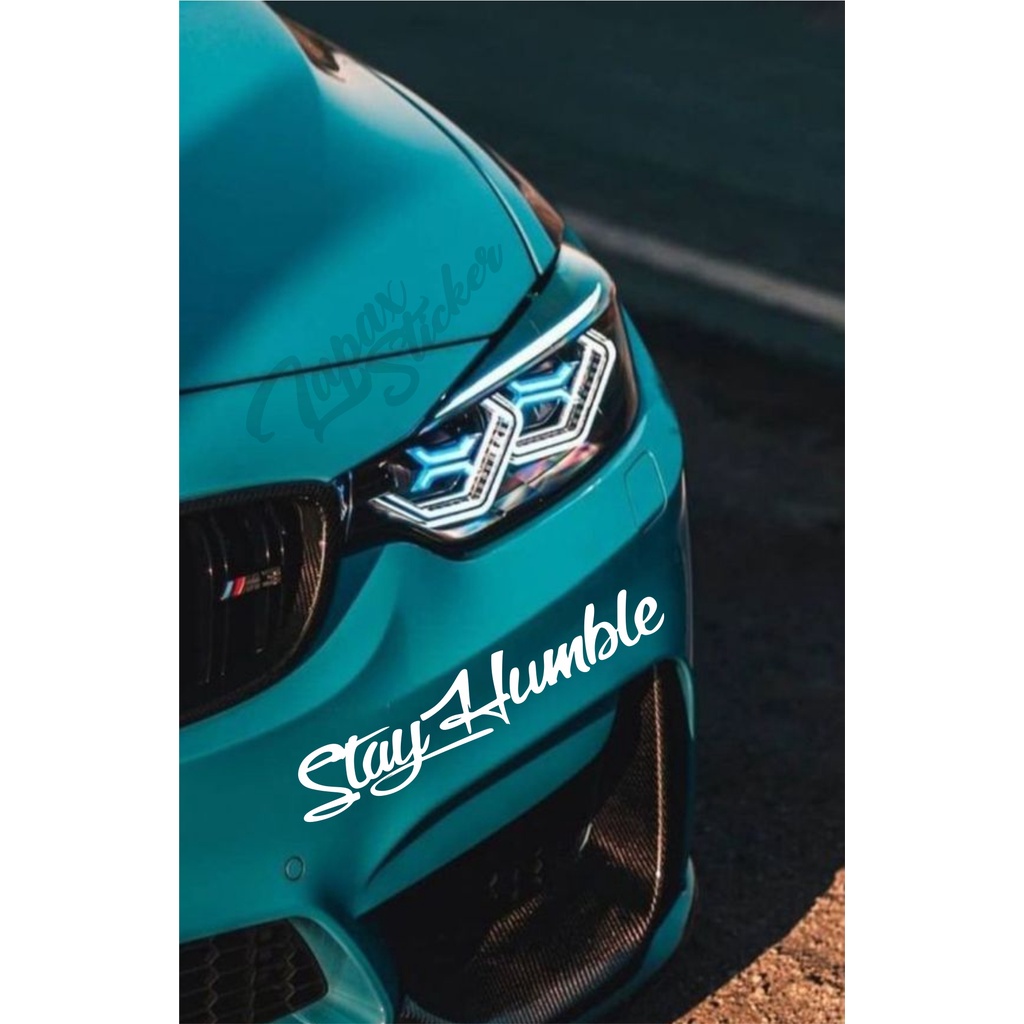 stiker kaca mobil stay humble cutting sticker mobil