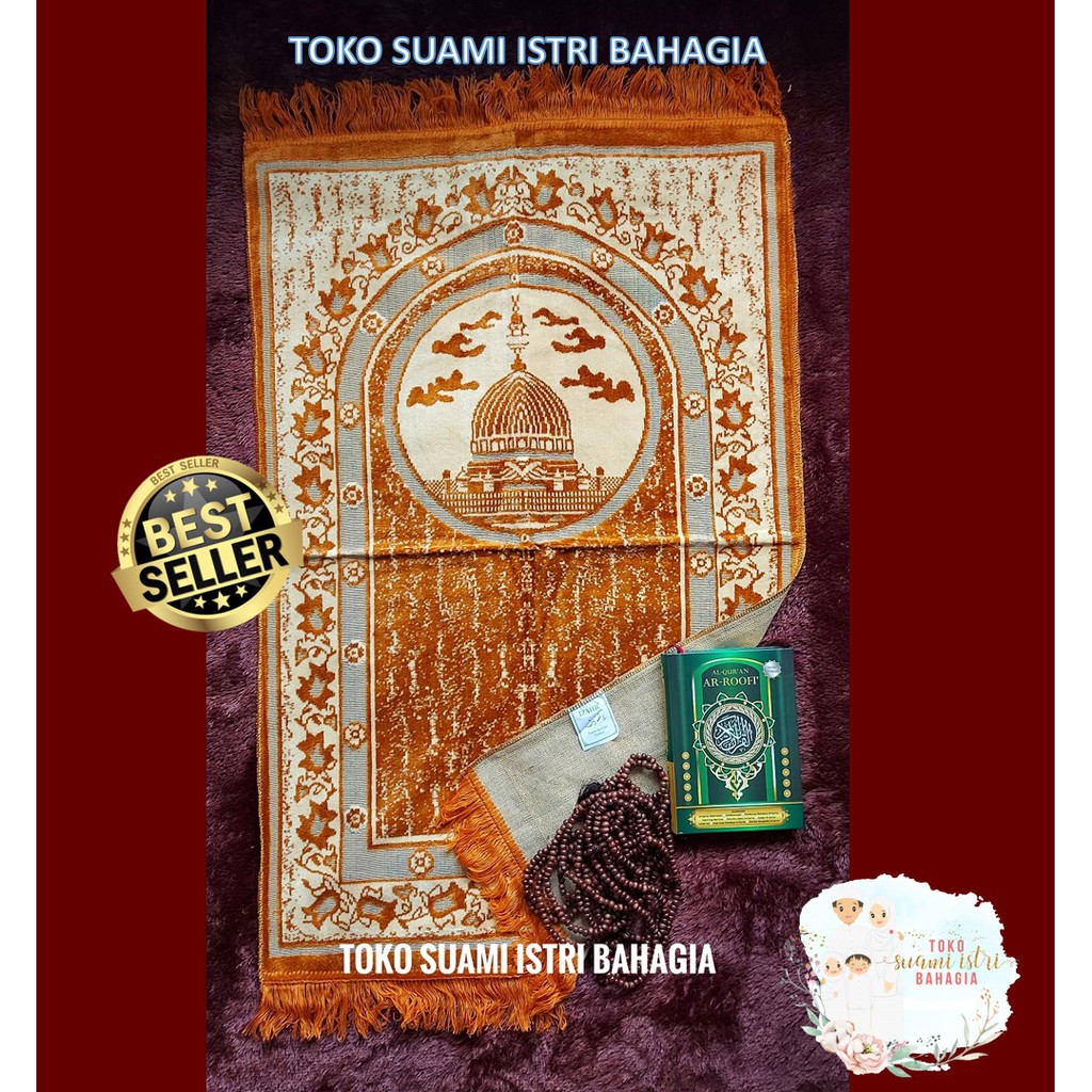 Sajadah Turki Izmir Premium Grade A 110 Cm x 70 Cm Haji Beludru Bulu Tebal Murah Grosir Dewasa Timbul Halus Besar Spiegel Velvet Personal Natural Yassin Terlaris