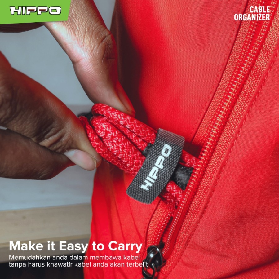 Hippo Kabel Velcro HV-01 Strap Perekat Kabel Organizer 100cm Cable Pengikat Klip Perekat Strap HV01