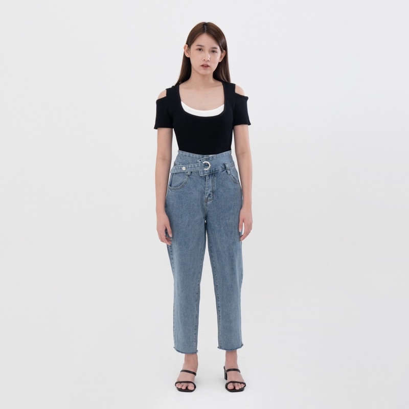 VIERLIN - Jeans 8236 - CELANA BOYFRIEND JEANS HIGH WAIST