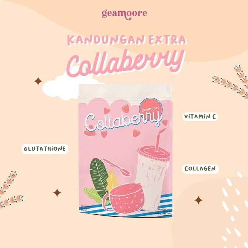 (READY SIAP KIRIM) COLLAGEN DRINK GEAMOORE / Colagen Drink 55gr | COLLABERRY COLLACHOCO by GEAMOORE