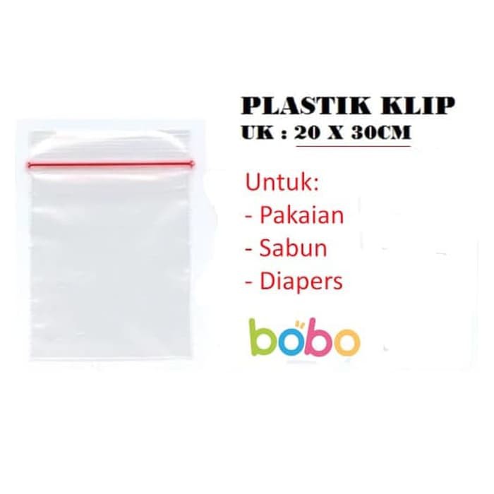 Plastik Klip 20x30 cm | Plastic Clip Seal Ziplock Kantong Pakaian