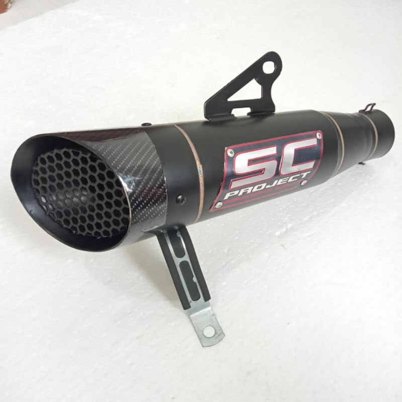Knalpot SC project S1 hitam doff silincer inlet 50 mm