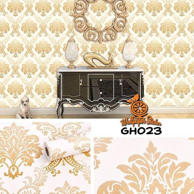 Wallpaper dinding Motif Batik Gold GH