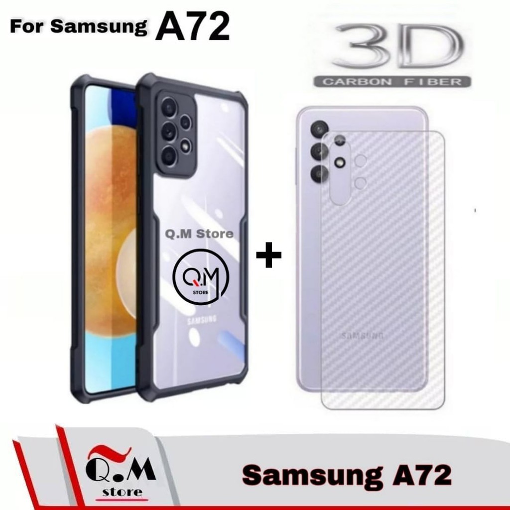 Case Samsung A32 Samsung A52 Samsung A72 Softcase Transparan Shockproof Back Cover Casing + Garskink