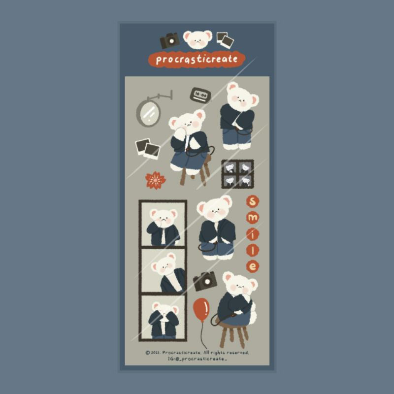 

'Self Photoshoot' Kiss Cut Diary Journal Sticker Sheet | Procrasticreate