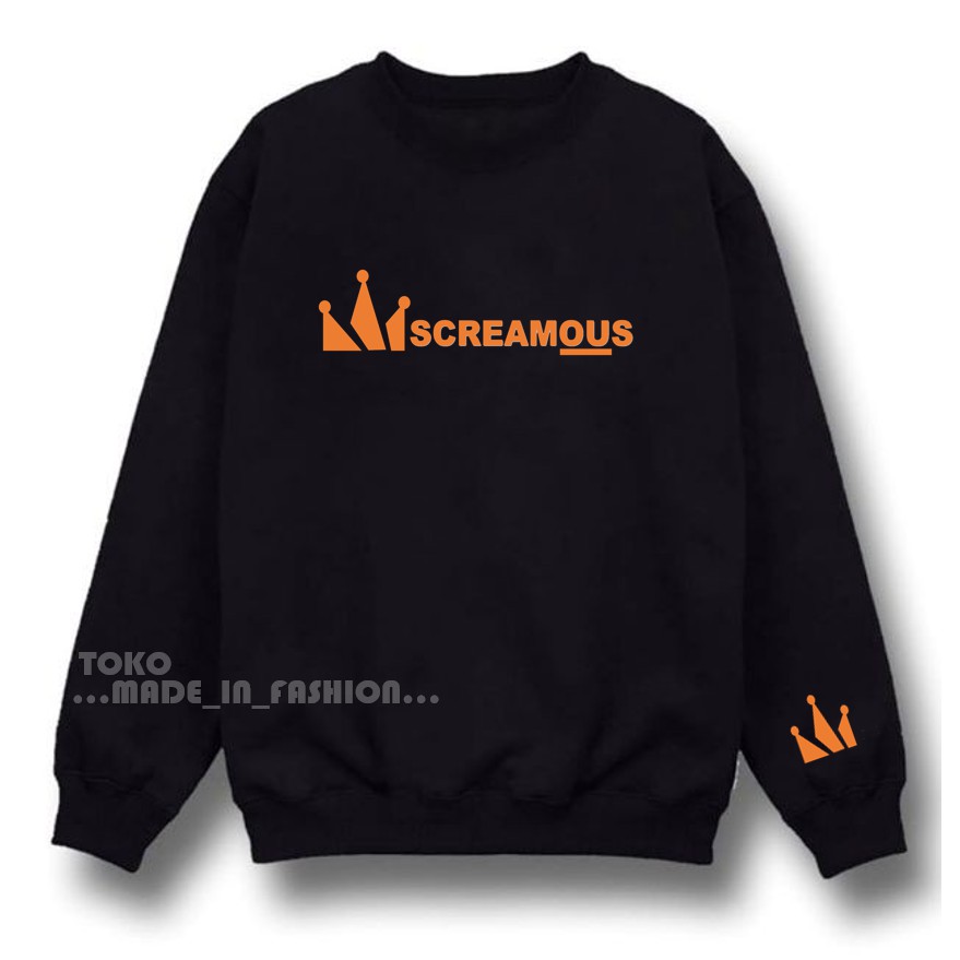 Sweater Crewneck Screamous Premium Unisex / Crewneck Pria Keren / Sweater Wanita Oversize