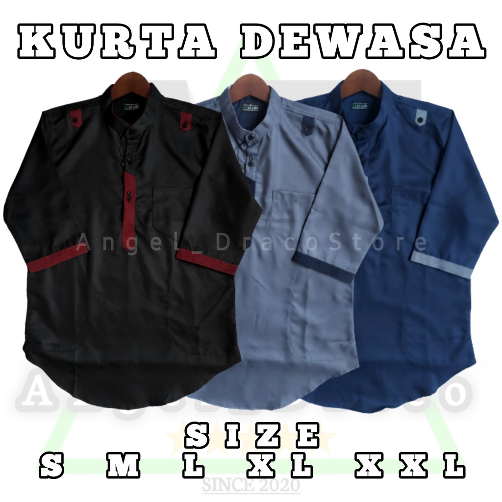 Kurta Dewasa 3/4 Size S M L XL XXL / Koko Kurta / Kurta Pakistan / Baju Kurta / Kurta Jumbo / Kurta