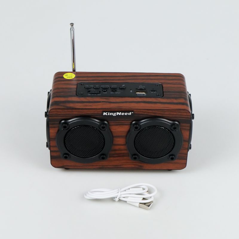 Kingneed Bluetooth Speaker FM Radio Wood Design - S409