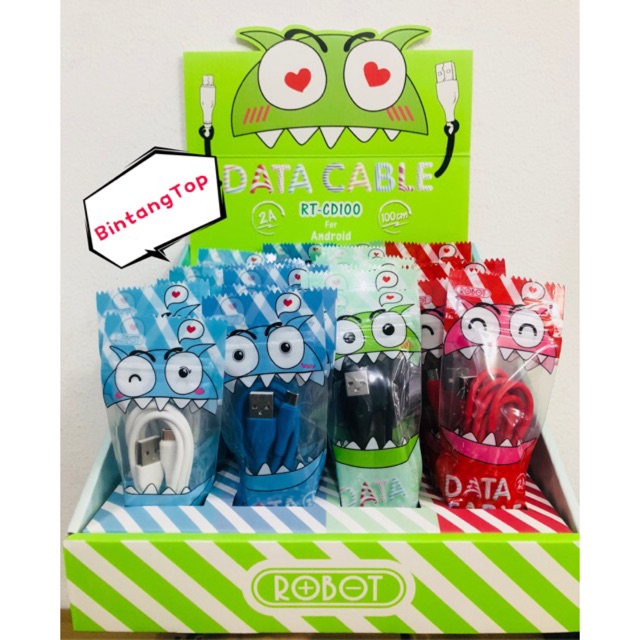 ECER Kabel data candy ROBOT RT-CD100 MICRO usb 2A ORIGINAL 100cm ECER