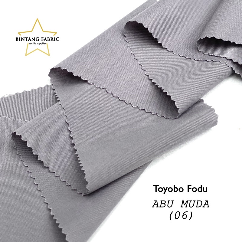 Bahan Kain Katun TOYOBO FODU 1 meter-Abu Muda