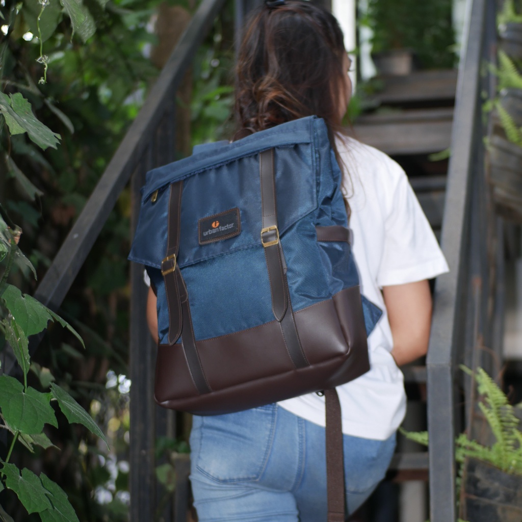 HIGHWAY NAVY |ManNeedMe x URBAN| Tas Ransel Punggung Pria Wanita Backpack ORIGINAL