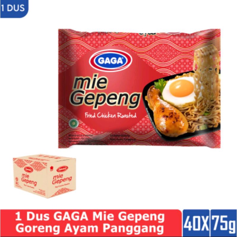 

1 Dus isi 40 pcs- GAGA Mie Gepeng Goreng Ayam Panggang 75gr