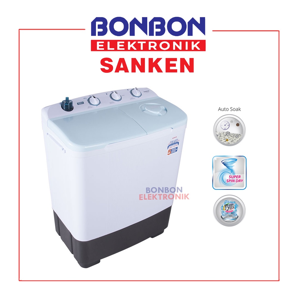 Sanken Mesin Cuci 2 Tabung 7KG TW-8660 / TW8660 / TW-8660ETG