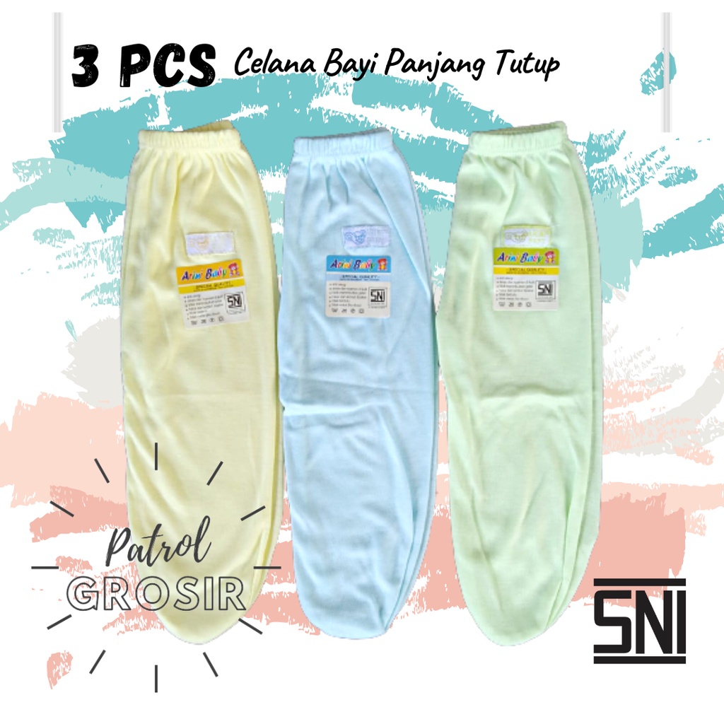 3 PCS Celana Panjang Bayi tutup | SNI | New Born