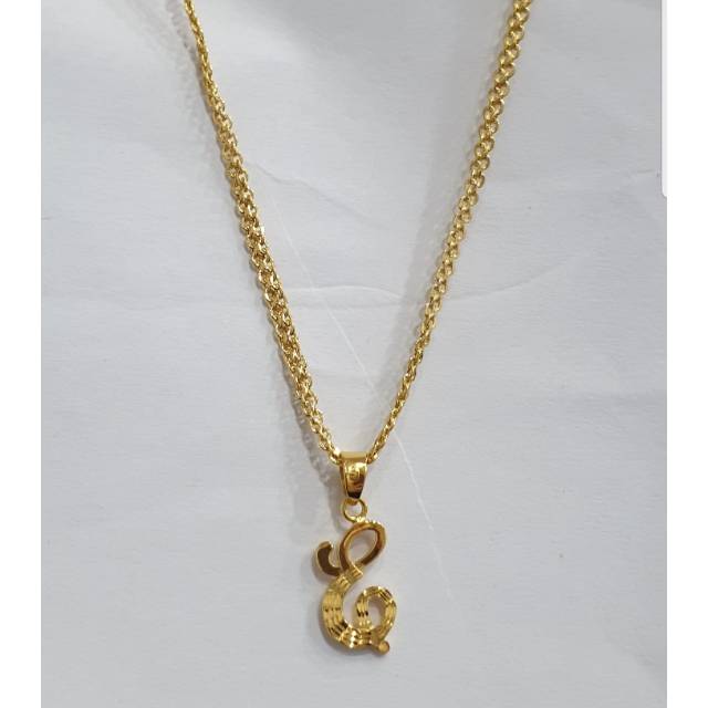 Kalung plus liontin huruf B E J simple mewah kadar 875