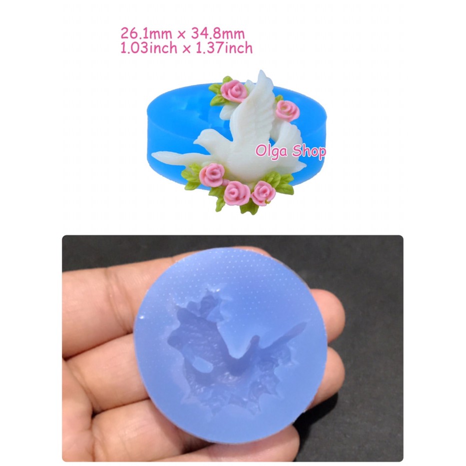 Pigeon mold merpati wedding decor rose bird icing sugar mould clay