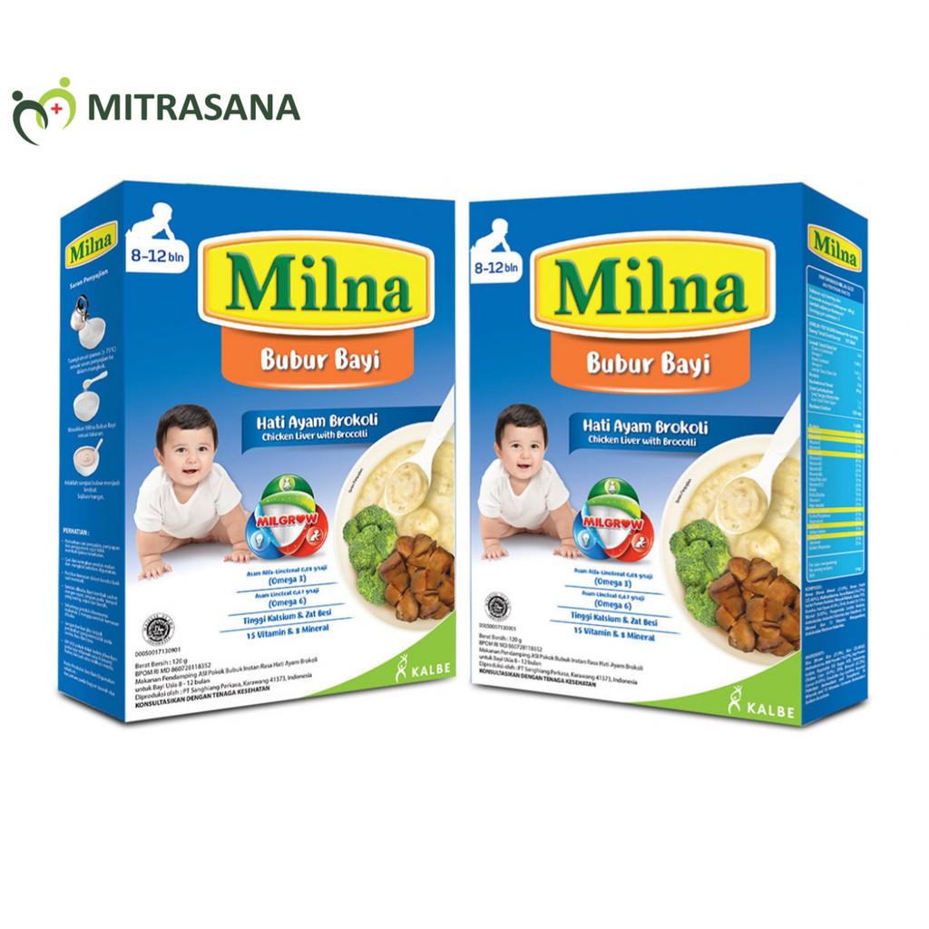 Milna Bubur Reguler 8 Bulan Hati Ayam Brokoli 120gr